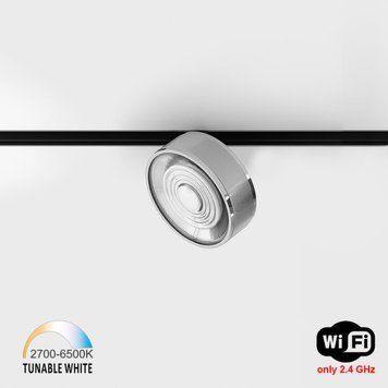 Світильник LTX для трекових систем IN_LINE SOL TW, D95mm, H33mm, LED 13W, TW DIM: 2700K(881Lm)-6500K(1025Lm), 48V DС, IP20, хром/чорний (06.9533.13.TW.CRG/BK) 3190 фото