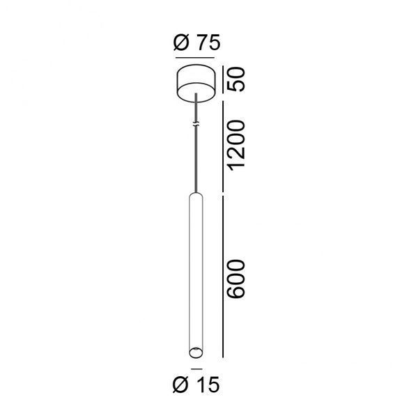 TUB XS P, D15mm, H600mm, LED 2.4W, 3000К, черный (03.0160.2.930.BK) 03.0160.2.930.BK фото