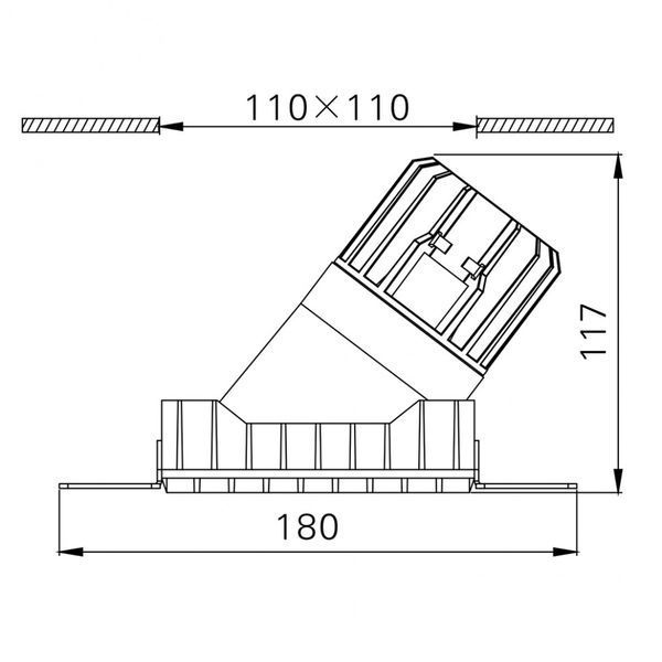 Вбудований світильник LTX INVISIBLE SquareAssym, L110mm, W110mm, H117mm, LED 13W, 3000К, чорний (01.2311.13.830.BK) 33984 фото