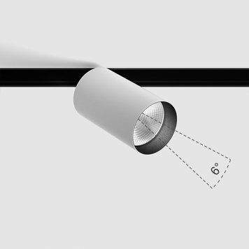 Світильник LTX для трекових систем IN_LINE TUB NB DALI 4x, D52mm, H90mm, LED 10W, 3000K, білий/чорний (06.0595.9.930.WH.DALI.4x) 4113 фото