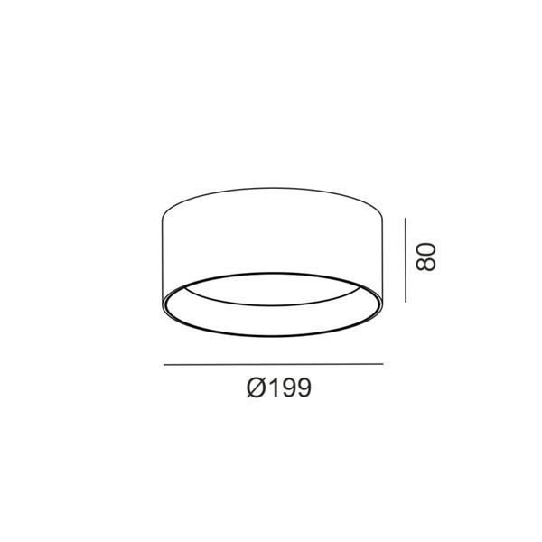 Світильник LTX PRISMA L, D199mm, H80mm, LED 16W, 3000К, чорний/білий (02.1980.16.930.BK/WH) 3790 фото