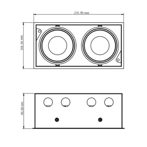 Вбудований світильник LTX KARDAN 2, L210mm, W108mm, H80mm, LED 2х9W, 4000К, білий (01.6110.26.940.WH) 00-00050535 фото