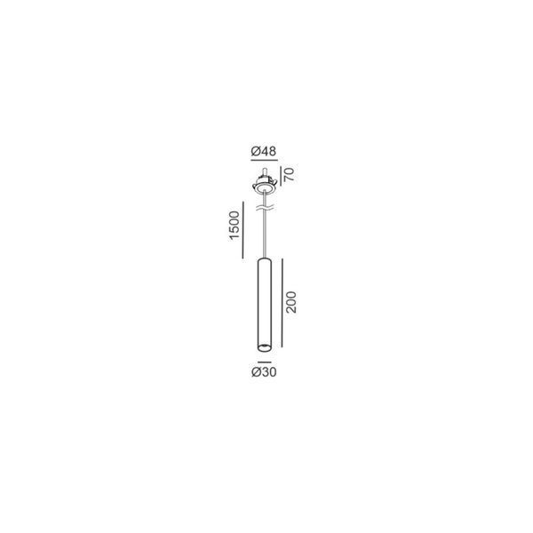 TUB S P 200 NANO, D30mm, H200mm, 8W LED, 50&ordm;, 3000K, IP20, черный (03.0322.8.930.BK) 2448 фото