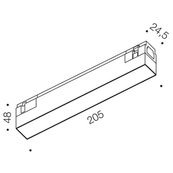 Світильник LTX для трекових систем IN_LINE LINEA 205, L205mm, W24, 5mm, H48mm, LED 6W, 4000К, чорний (06.2050.6.940.BK) 00-00050364 фото