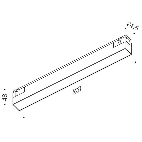 Світильник LTX для трекових систем IN_LINE LINEA 407, L407mm, W24, 5mm, H48mm, LED 11W, 3000К, чорний (06.4070.11.930.BK) 00-00050365 фото