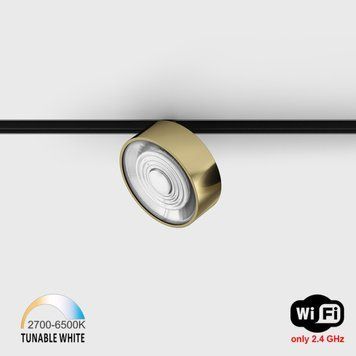 Світильник LTX для трекових систем IN_LINE SOL TW, D95mm, H33mm, LED 13W, TW DIM: 2700K(881Lm)-6500K(1025Lm), 48V DС, IP20, латунь/чорний (06.9533.13.TW.BR/BK) 3185 фото