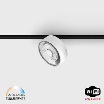 Світильник LTX для трекових систем IN_LINE SOL TW, D95mm, H33mm, LED 13W, TW DIM: 2700K(881Lm)-6500K(1025Lm), 48V DС, IP20, білий/чорний (06.9533.13.TW.WH/BK) 3183 фото