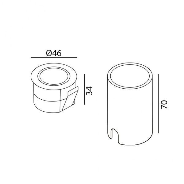 Вбудований світильник LTX IN WALL RING, D46mm, H34mm, LED 1W, 3000К, сталь (01.3853.R1.830.ST) 01.3853.R1.830.ST фото
