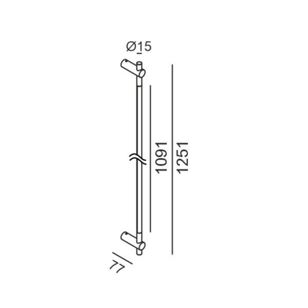 STRAW, L1251mm, D15mm, sp77mm, LED 10W, 3000К, 48V, чёрный (10.1512.10.930.BK) 3577 фото