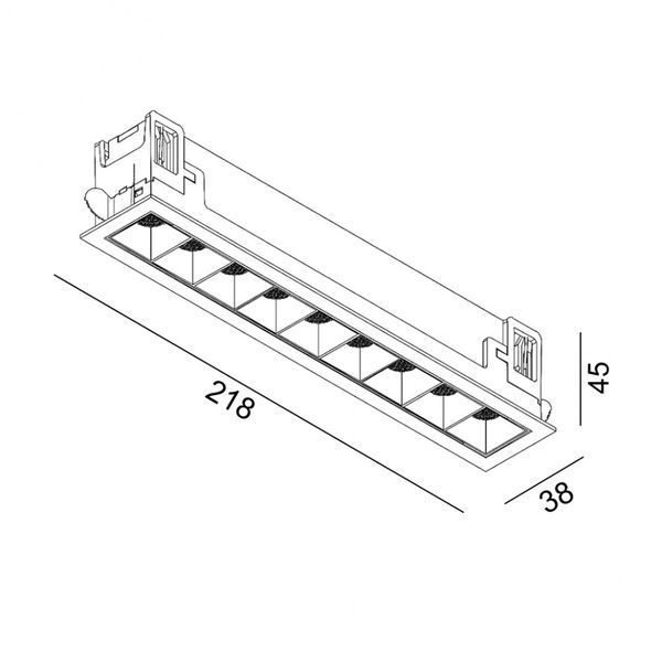 Вбудований світильник LTX VARIO COMFORT 218, L218mm, W38mm, H45mm, LED 14W, 4000К, чорний (01.2181.14.940.BK) 43&nbsp;911 фото