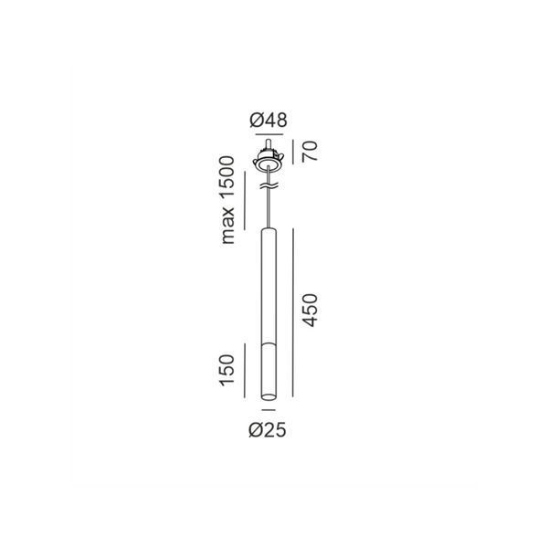 Світильник LTX MATCH S P 450 NANO, D25мм, H450мм, 7W LED, 3000K, IP20, латунь (03.0342.7.930.BR) 3079 фото