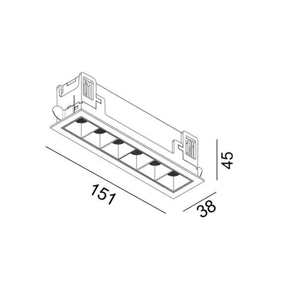 Вбудований світильник LTX VARIO COMFORT 151, L151mm, W38mm, H45mm, LED 9W, 4000К, чорний (01.1511.9.940.BK) 43&nbsp;723 фото