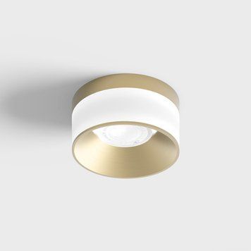 GLOW L, D200mm, H105mm, LED 18W, 4000К, опаловый/латунь (02.1910.18.940.BR) 3783 фото