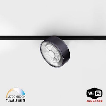 Світильник LTX для трекових систем IN_LINE SOL TW, D95mm, H33mm, LED 13W, TW DIM: 2700K(881Lm)-6500K(1025Lm), 48V DС, IP20, diamond black/чорний (06.9533.13.TW.DBG/BK) 3181 фото
