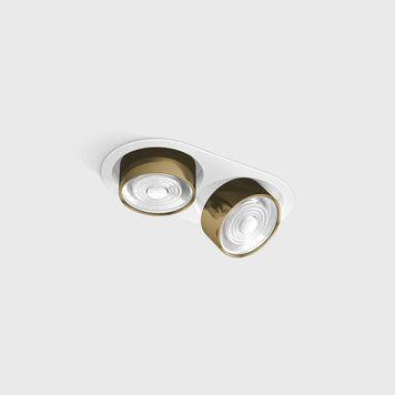 SOL IN MINI X2, L206mm, W111mm, H50mm, LED 2x7W, 4000K, белый/латунь (01.7522.14.940.WH/BR) 3473 фото