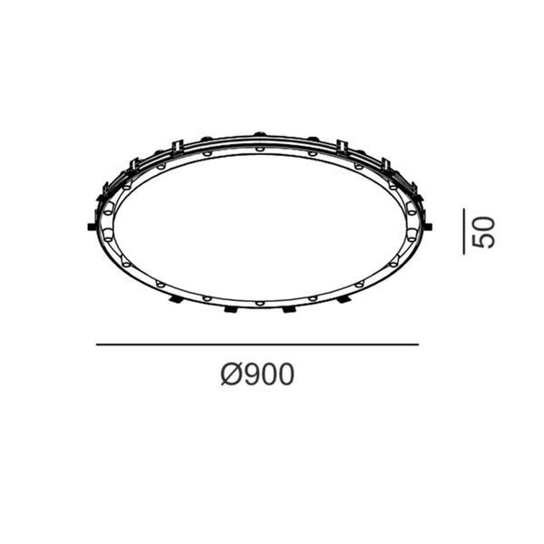 Світильник LTX ORBITA L, D900mm, H50mm, LED 36W 3000K, білий/чорний (01.4990.43.930.BK) 3147 фото