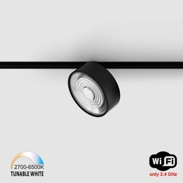 Світильник LTX для трекових систем IN_LINE SOL TW, D95mm, H33mm, LED 13W, TW DIM: 2700K(881Lm)-6500K(1025Lm), 48V DС, IP20, чорний (06.9533.13.TW.BK) 3180 фото