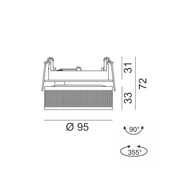 Світильник LTX SOL IN, D95mm, H33mm, LED 14W 4000K, чорний/білий (01.9533.14.940.BK/WHG) 2854 фото