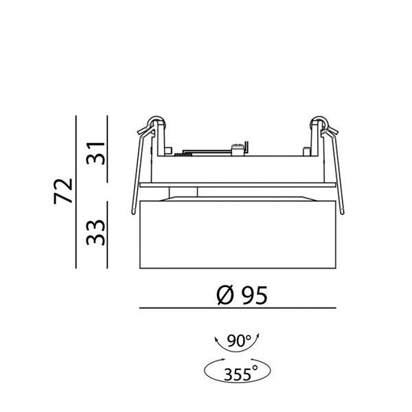 Вбудований світильник LTX SOL IN, D95мм, H33мм, LED 14W 4000K, чорний (01.9533.14.940.BK) 01.9533.14.940.BK фото