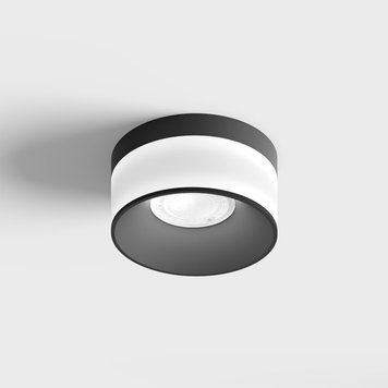 GLOW L, D200mm, H105mm, LED 18W, 3000К, опаловый/черный (02.1910.18.930.BK) 3780 фото