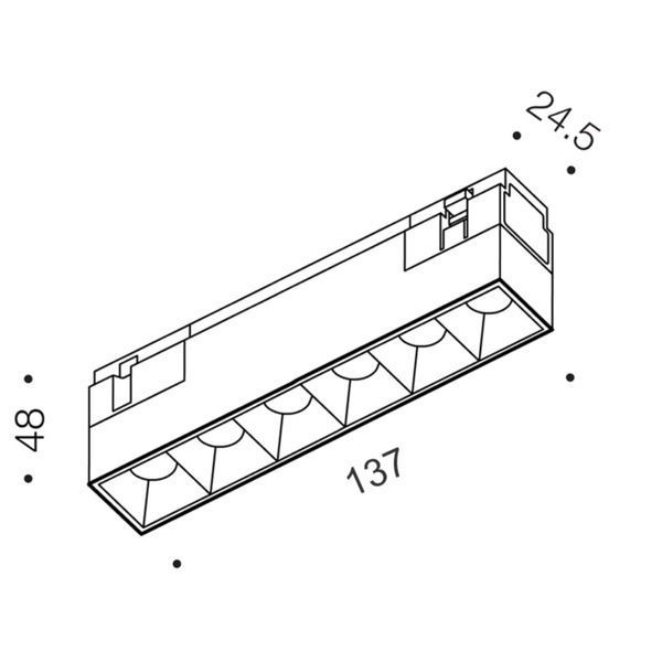 Світильник LTX для трекових систем IN_LINE COMFORT 137, L137mm, W24, 5mm, H48mm, LED 8W, 4000К, білий (06.1371.8.940.WHW) фото Трекові системи 48V