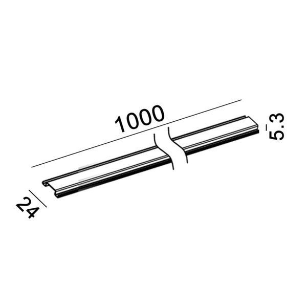 Світильник LTX для трекових систем Розсіювач для IN_LINE LED INDIRECT, L1000mm, h5.3mm, w24mm, прозорий (06.SUPCOV) 2629 фото