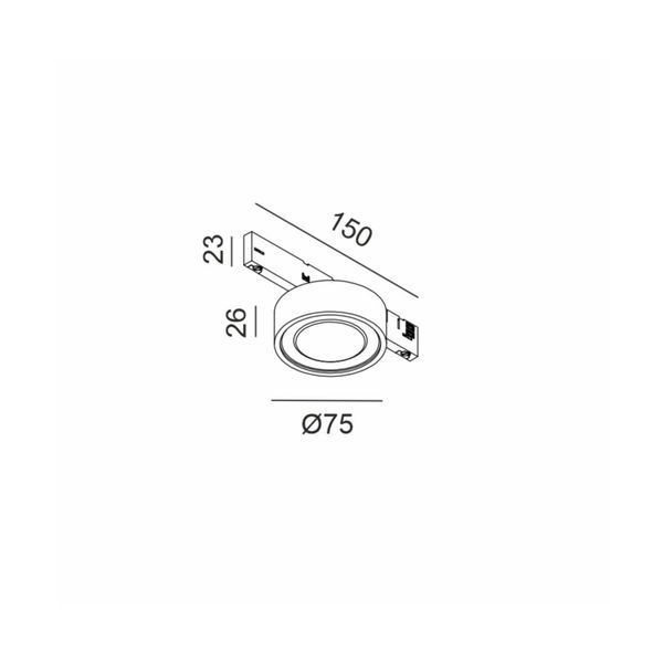 Світильник LTX для трекових систем MICRO_LINE SOL MINI, D75мм, H26мм, LED 6.3W, 3000К, бронза/чорний (14.7526.7.930.BZG/BK) 3124 фото