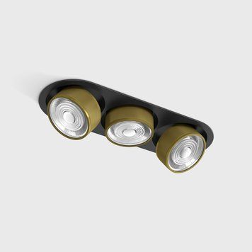 Світильник LTX SOL IN MINI X3, L301mm, W111mm, H50mm, LED 3x7W, 3000K, чорний/латунь (01.7523.21.930.BK/BRG) 3498 фото