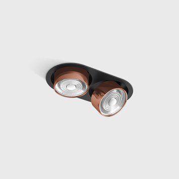 Світильник LTX SOL IN MINI X2, L206mm, W111mm, H50mm, LED 2x7W, 4000K, чорний/мідь (01.7522.14.940.BK/CP) 3447 фото