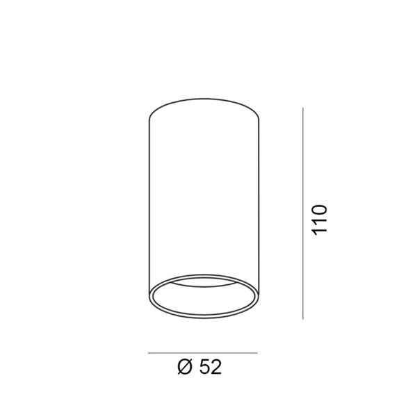 Світильник LTX TUB M S 110, D52mm, H110mm, LED 9W, 4000К, білий (02.0511.9.940.WH) 2488 фото