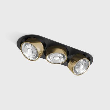 Світильник LTX SOL IN MINI X3, L301mm, W111mm, H50mm, LED 3x7W, 3000K, чорний/латунь (01.7523.21.930.BK/BR) 3496 фото