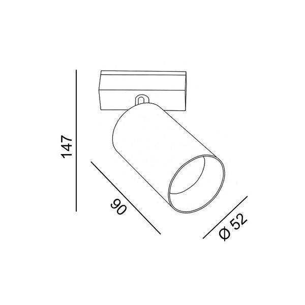 Світильник LTX для трекових систем IN_LINE TUB M A 90, D52, H90mm, LED 10.8W, 4000К, хром/чорний (06.0591.14.940.CR/BK) 3831 фото