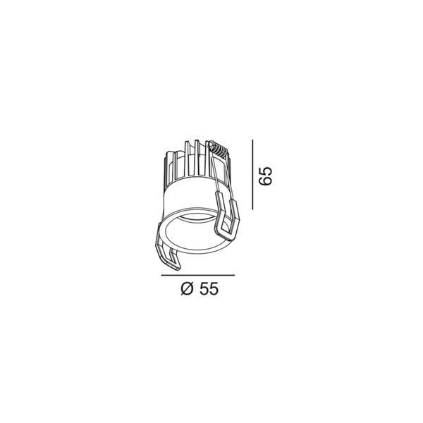 Вбудований світильник LTX TUB M TRIM, D55мм, H65мм, LED 11W 3000K, IP44, білий (01.0599.11.930.WH) 01.0599.11.930.WH фото