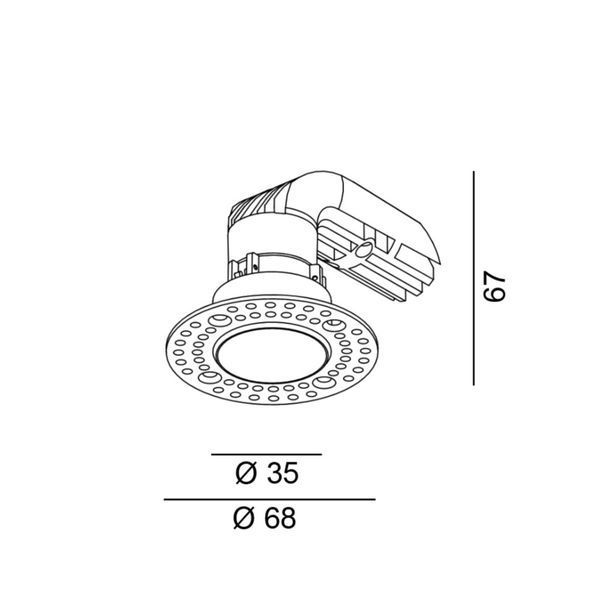 NANO R TRIMLESS, D35mm, H67mm, LED 8W 3000K, midnight (01.3900.8.930.MN) 3198 фото