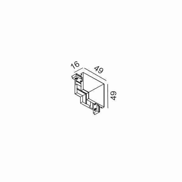 Світильник LTX для трекових систем З'єднувач накладний внутрішній MICRO_LINE CORNER S IN, чорний (14.S90IN.BK) 3064 фото