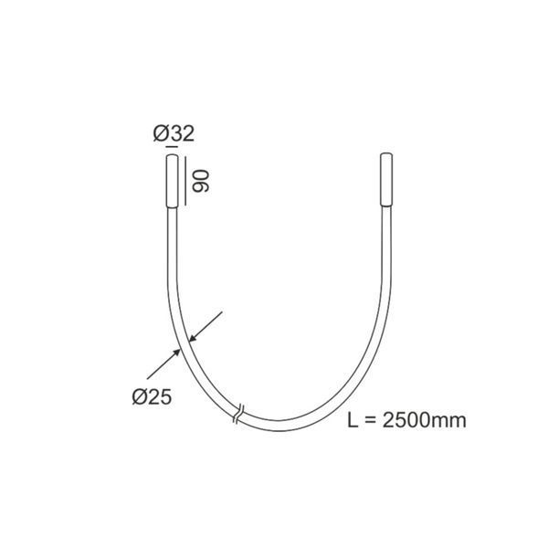 Світильник LTX SNAKE, D32mm, h90mm, L2500mm, 40W LED, 3000К, латунь/білий (25W.3210.40.930.BR) 2672 фото
