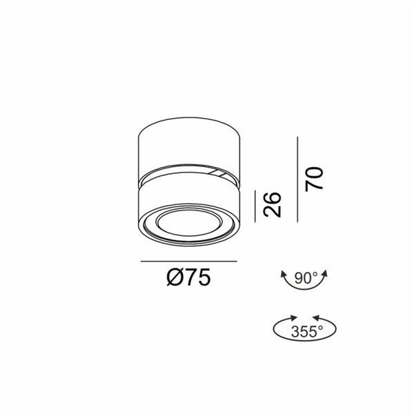 SOL SURF MINI, D75mm, H70mm, LED 7W, 4000K, чёрный/белый (02.7526.7.940.BK/WH) 3827 фото