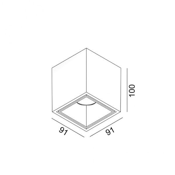 Накладний світильник LTX BLOCK, L91mm, W91mm, H100mm, LED 9W, 4000К, чорний (02.8010.10.940.BK) 02.8010.10.940.BK фото