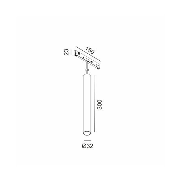 MICRO_LINE TUB S P 300, D32mm, H300mm, LED 6.3W, 3000К, DALI, чёрный (14.0330.7.930.DALI.BK) 3007 фото