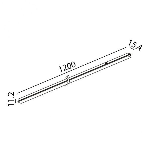Світильник лінійний MINI_LINE42 LINEA 1200, L1200mm, W15,4mm, H11,2mm, 24W, 1580Lm, 3000K, opal, CRI>90, IP 20, чорний (07.1200.24.930) 07.1200.24.930.BK фото