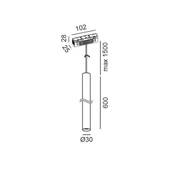 Світильник LTX для трекових систем IN_RING TUB S P 600, D30mm, H600mm, LED 7W, 50&ordm;, 3000K, sahara beige (09.0360.8.930.SB) 3659 фото