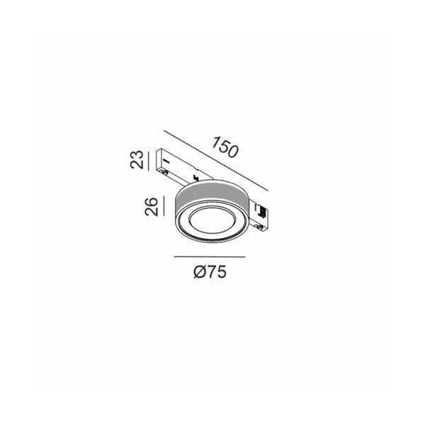 Світильник LTX для трекових систем MICRO_LINE SOL MINI, D75мм, H26мм, LED 6.3W, 4000К, латунь/чорний (14.7526.7.940.BR/BK) 3093 фото