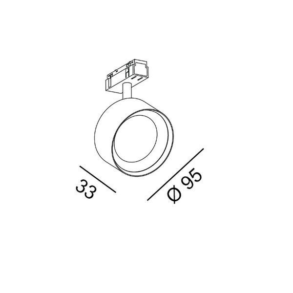 Світильник LTX для трекових систем IN_LINE SOL, D95mm, H33mm, LED 10.8W, 3000К, чорний (06.9533.14.930.BK) 43930 фото