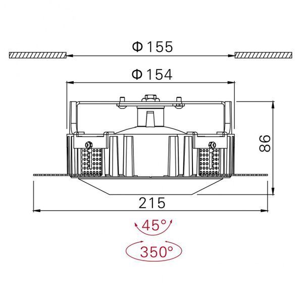 UNI TRIMLESS 2, D155mm, H86mm, LED 15W, 3000К, белый (01.1810.15.830.WH) 33972 фото