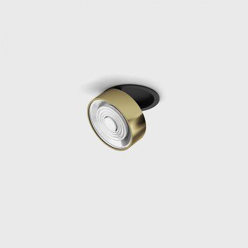Вбудований світильник LTX SOL IN MINI, D75mm, H26mm, LED 7W, 4000K, чорний/латунь (01.7526.7.940.BK/BR) 01.7526.7.940.BK + SOL M RING BRASS фото