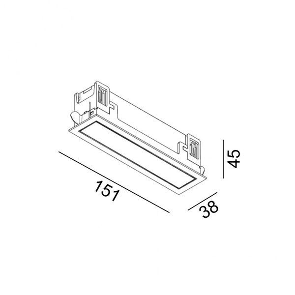 Вбудований світильник LTX VARIO LINEA 151, L151mm, W38mm, H45mm, LED 4.2W, 3000К, чорний (01.1510.4.930.BK) 43924 фото
