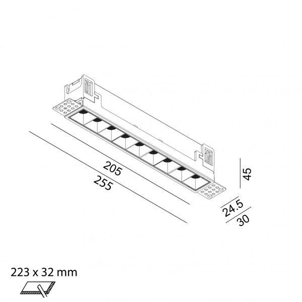 VARIO COMFORT 218 TRIMLESS, L205mm, W24.5mm, H45mm, LED 14W, 4000К, черный (01.2181.14.940.BK + VARIO FRAME3) 43&nbsp;918 фото