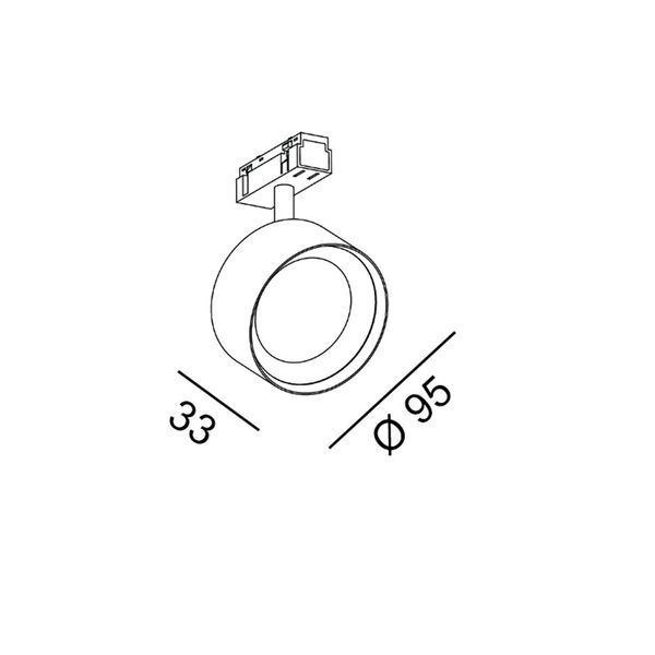 Світильник LTX для трекових систем IN_LINE SOL, D95mm, H33mm, LED 10.8W, 3000К, білий/diamond black (06.9533.14.930.WH + SOL RING DIAMOND BLACK) 2545 фото