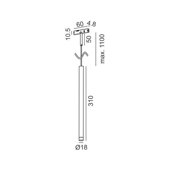 PICO_LINE TUB XS P 300, D18mm, H310mm, LED 3W, 3000K, ON/OFF, 24V, белый (16.0230.3.930.WH) 3756 фото
