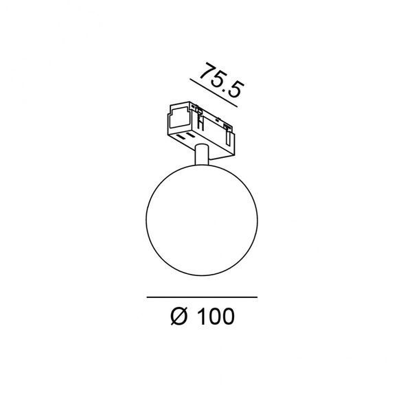 Світильник LTX для трекових систем IN_LINE SFERA, D100mm, LED 5W, 3000К, білий (06.1001.5.930.WH) 06.1001.5.930.WH фото